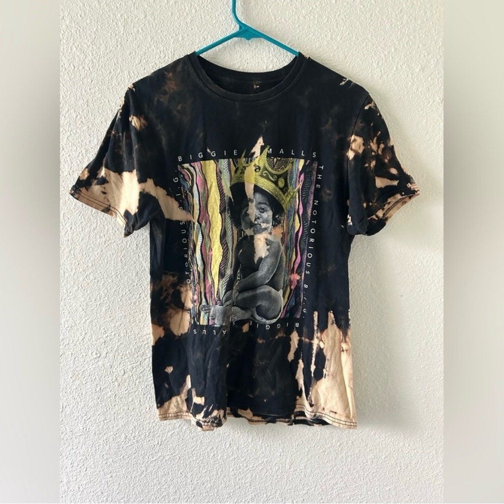 Biggie Smalls Notorious B.I.G. Graphic Tee | Custom Bleach Dyed | Fits M - Picture 7 of 7